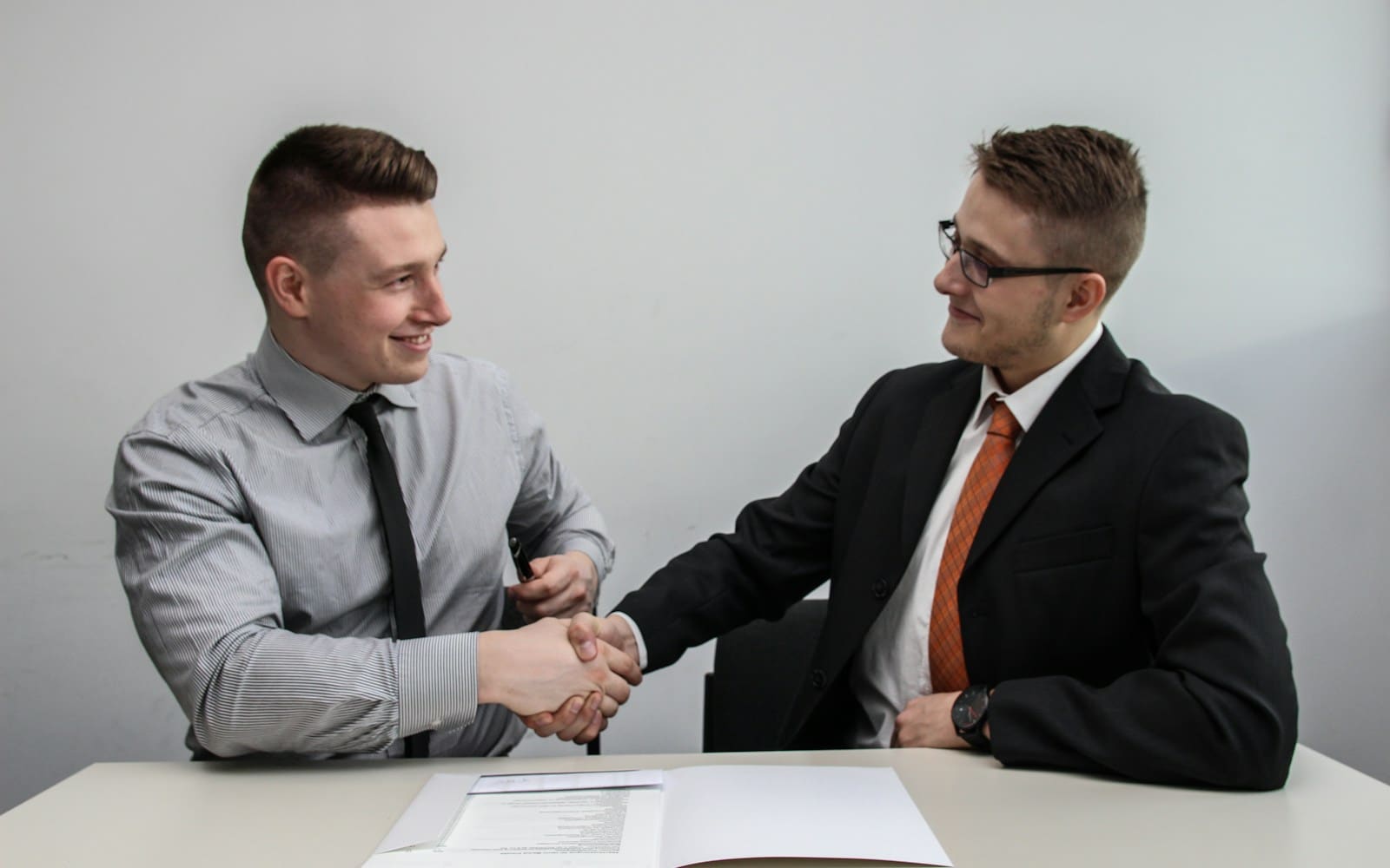 Handshake after choosing an offer and getting funded