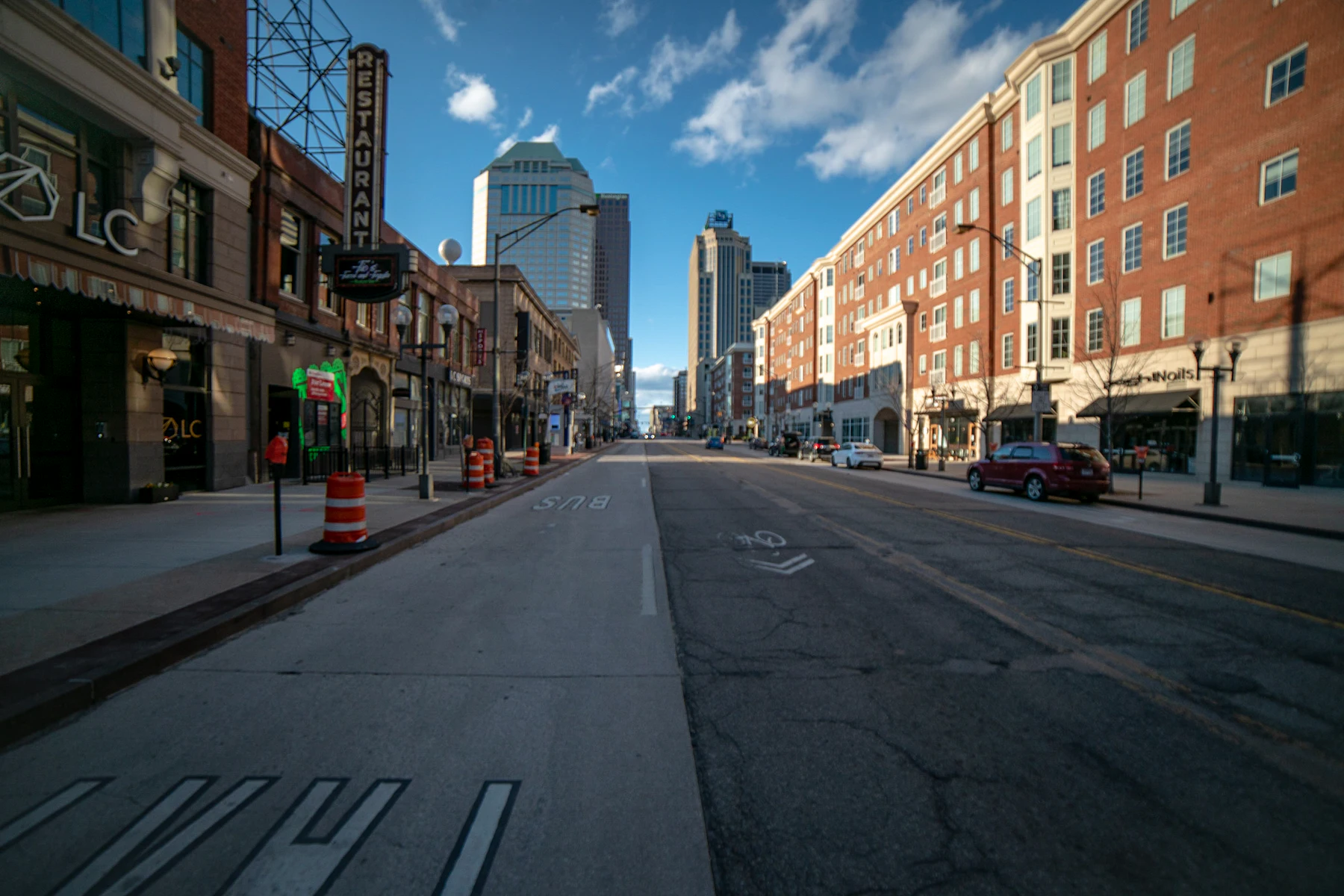 5 Reasons Ohio Business Owners Get Business Financing in 2026 2 Columbus, Ohio street lined with tall buildings under a blue sky
